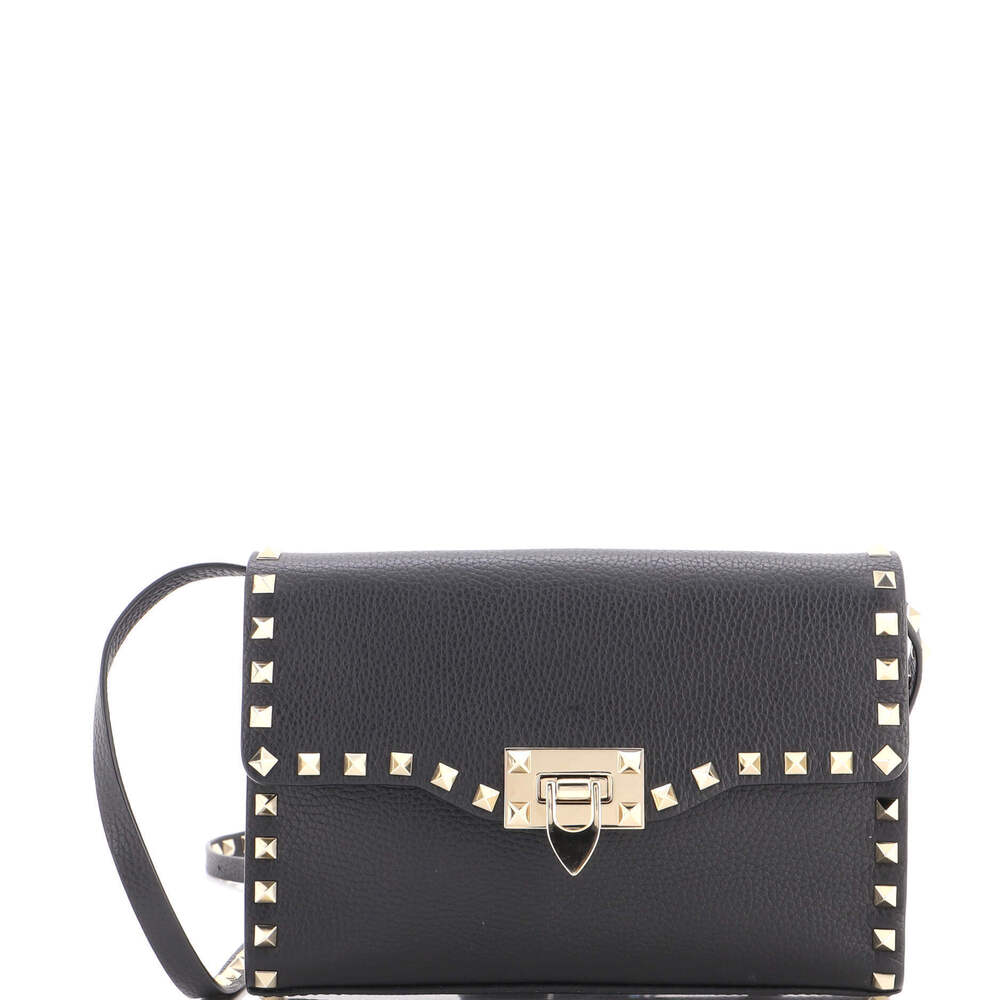 Valentino Garavani Medium Rockstud Flip Lock Flap Bag Leather